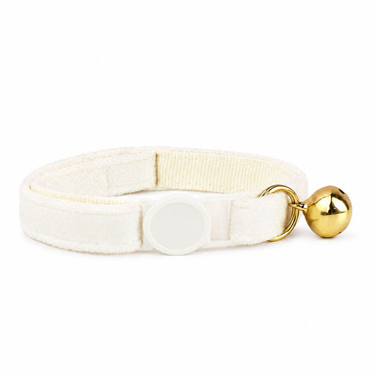 Collier Anti-Etranglement pour Chat Blanc crème