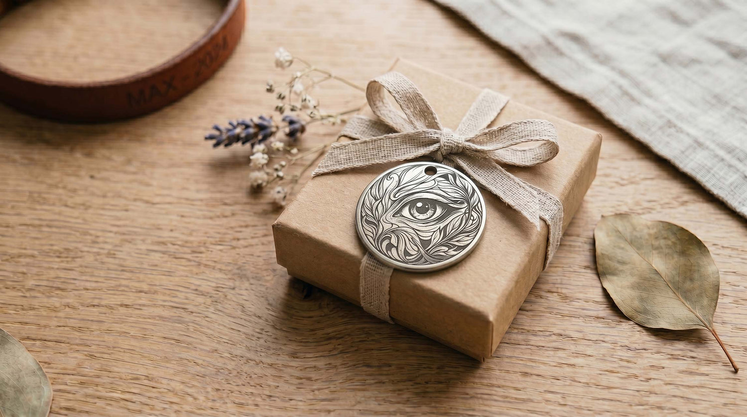 Médaille gravée personnalisée, idée cadeau pour son compagnon