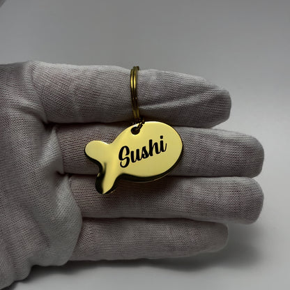 Médaille pour Chat en Forme de Poisson à Personnaliser